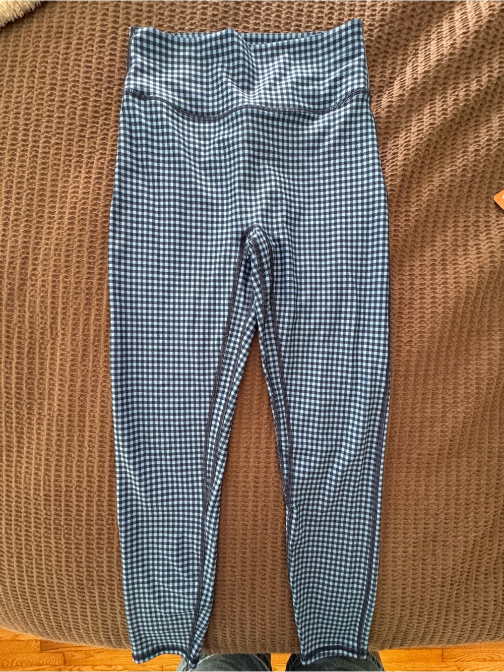 Abercrombie & Fitch Navy Gingham High-Rise Leggings